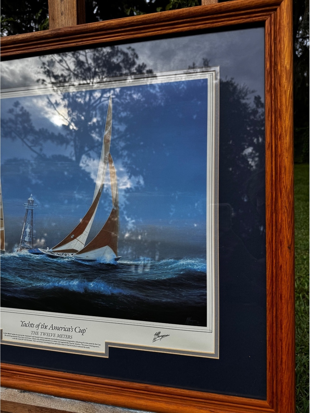 Vintage Yachts Of The America’s Cup Framed Special Edition Sailing Art 30.5x24.5 - Picture 8 of 11